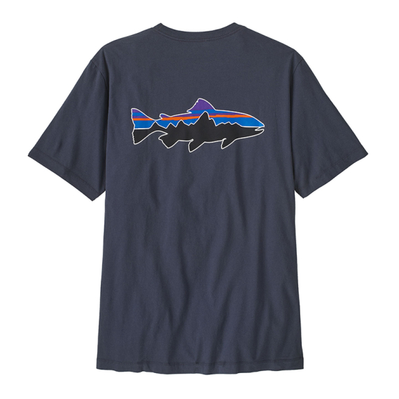 Patagonia M\'s Fitz Roy Trout T-Shirt Smolder Blue ryhmässä Vaatteet ja kengät / Vaatetus / T-paidat @ Sportfiskeprylar.se (37846-SMDB-Lr)