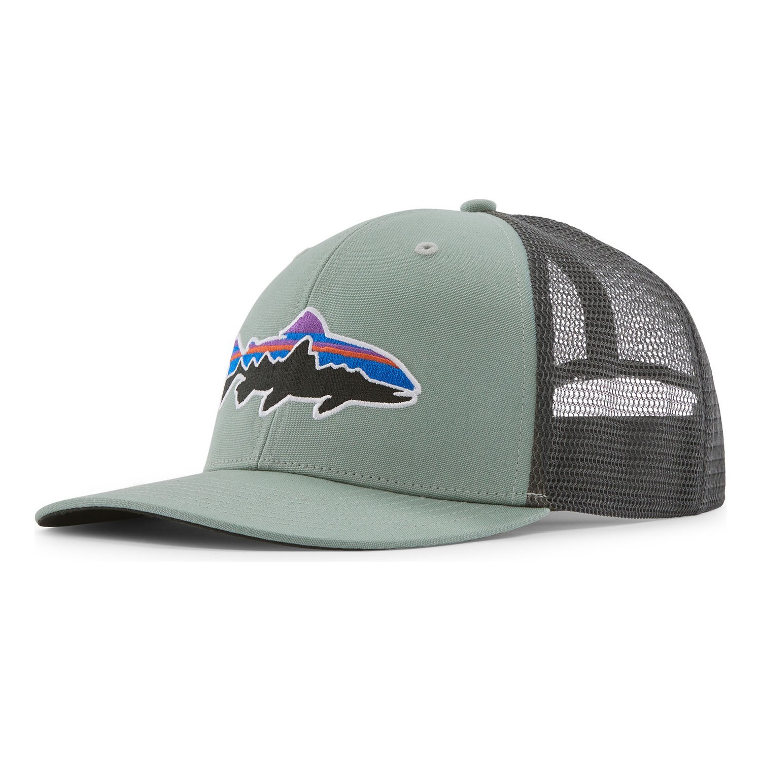 Patagonia Fitz Roy Trout Trucker Hat CVGR ryhmässä Vaatteet ja kengät / Lippalakit ja päähineet / Lippikset / Trucker lippikset @ Sportfiskeprylar.se (38288-CVGR-ALL)