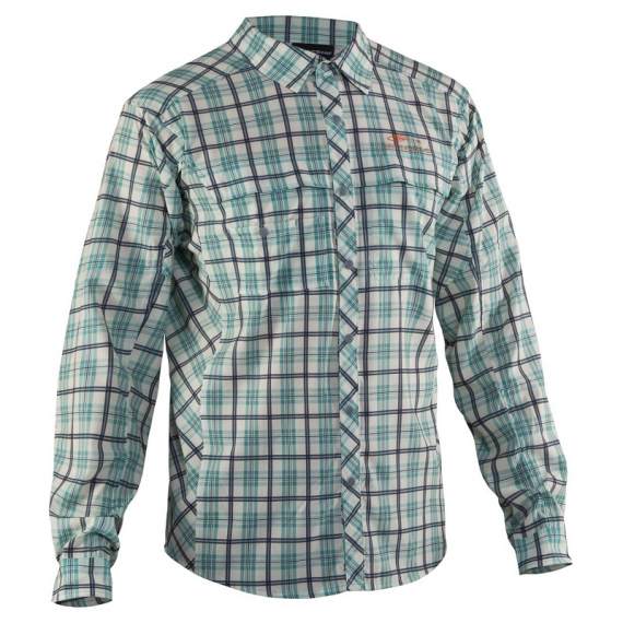 Grundéns Fly Bridge Long Sleeve - Dusty Turquiose Plaid ryhmässä Vaatteet ja kengät / Vaatetus / Paidat @ Sportfiskeprylar.se (40010-962-0013r)