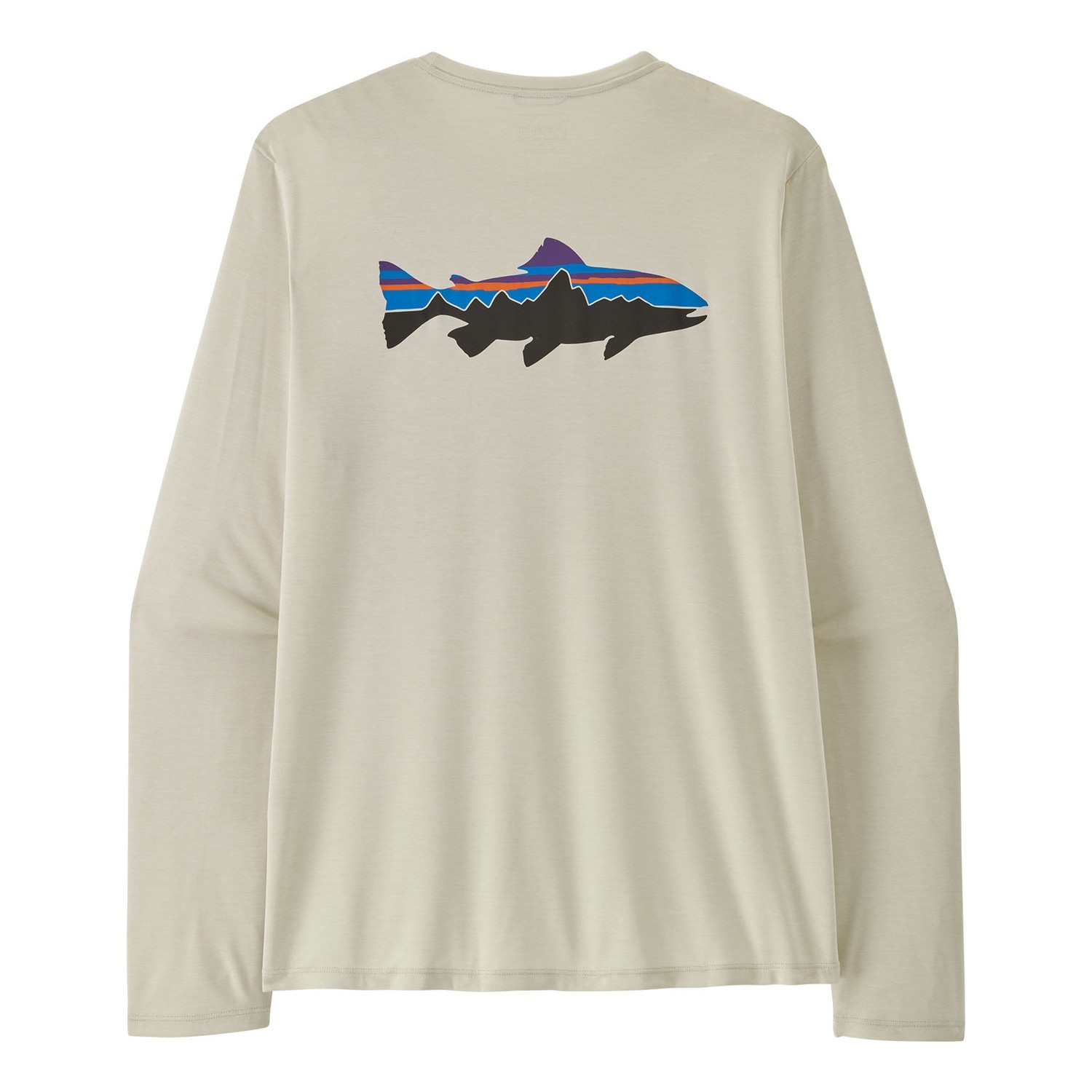 Patagonia M\'s L/S Cap Cool Daily Shirt - Fitz Roy Trout DYWH ryhmässä Vaatteet ja kengät / Vaatetus / Villapaidat / Pitkähihaiset t-paidat @ Sportfiskeprylar.se (45452-DYWH-XXLr)