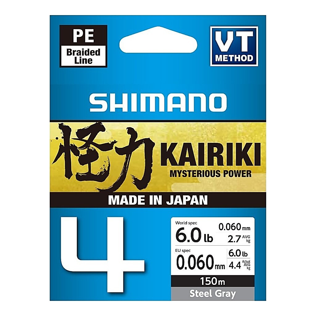 Shimano Line Kairiki 4 150m 0.06mm 4.4kg Steel Gray ryhmässä Siimat / Kuitu- ja supersiimat @ Sportfiskeprylar.se (5000041961DO)