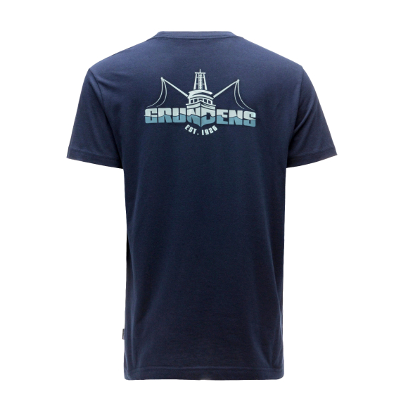 Grundéns Logo Boat SS T-Shirt Dark Navy ryhmässä Vaatteet ja kengät / Vaatetus / T-paidat @ Sportfiskeprylar.se (50378-425-0014r)