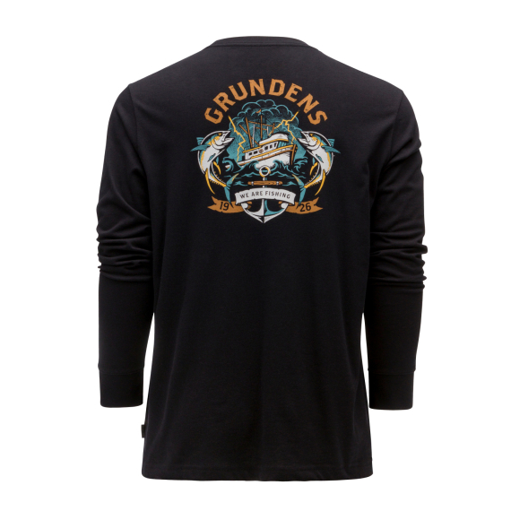 Grundéns Tuna Tattoo LS T-Shirt Black ryhmässä Vaatteet ja kengät / Vaatetus / Villapaidat / Pitkähihaiset t-paidat @ Sportfiskeprylar.se (50385-001-0014r)