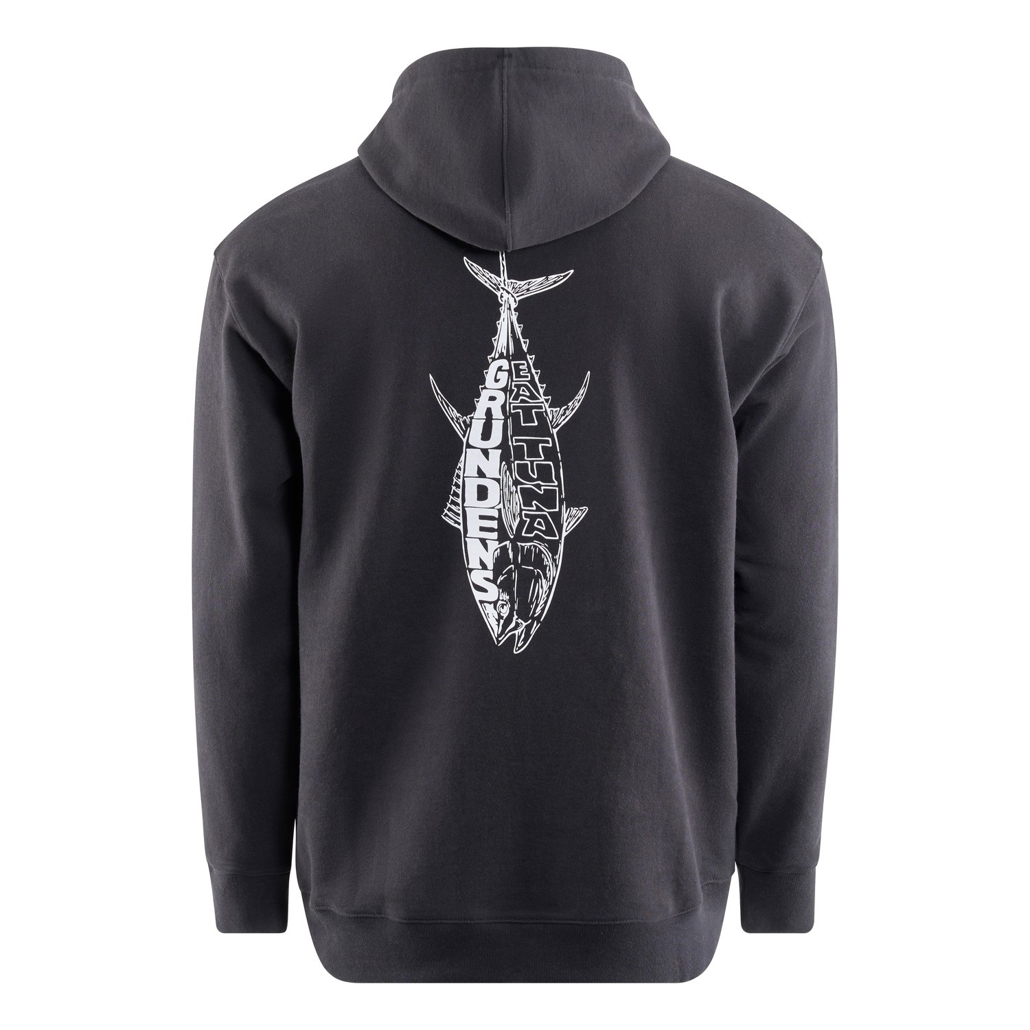 Grundéns Eat Your Words DWR HD Hoodie Black Tuna Graphic ryhmässä Vaatteet ja kengät / Vaatetus / Villapaidat / Hupparit @ Sportfiskeprylar.se (50518-069-0013r)