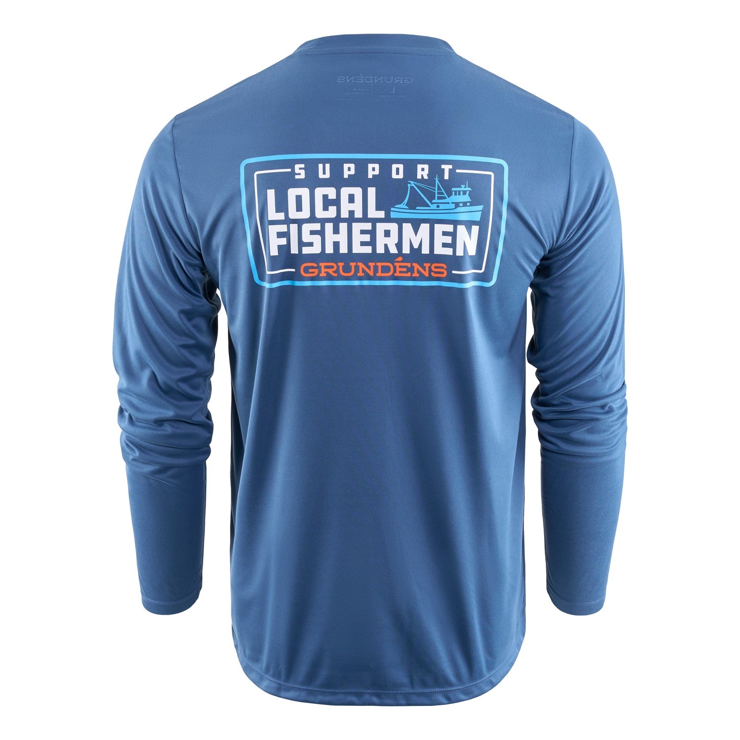 Grundéns Support Local LS Tech Tee Blue Abyss ryhmässä Vaatteet ja kengät / Vaatetus / Villapaidat / Pitkähihaiset t-paidat @ Sportfiskeprylar.se (50546-477-0013r)