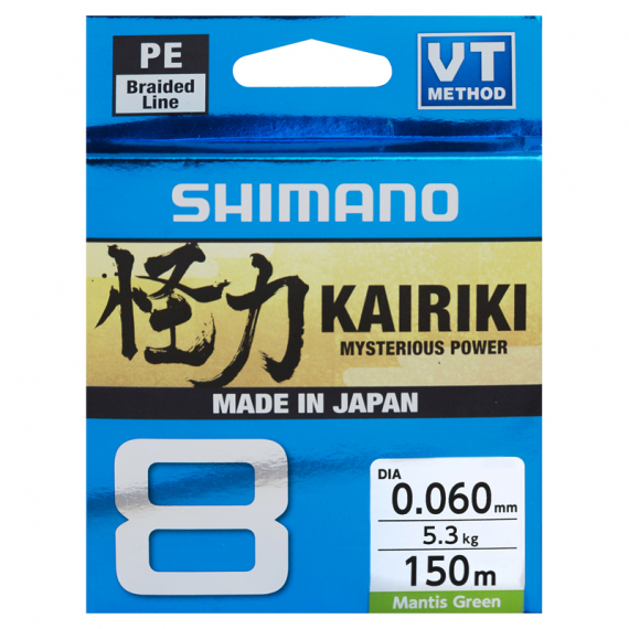 Shimano Kairiki 8 150m Mantis Green ryhmässä Siimat / Kuitusiimat @ Sportfiskeprylar.se (59WPLA58R01r)