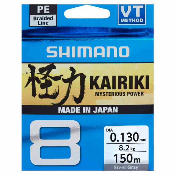 Shimano Kairiki 8 150m Steel Gray ryhmässä Siimat / Kuitusiimat @ Sportfiskeprylar.se (59WPLA58R12r)