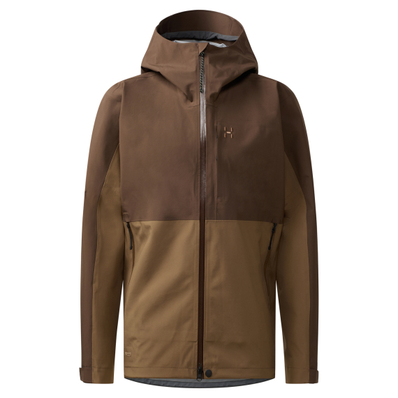 Haglöfs Front Proof II Jacket Men Woodland Brown/Teak Brown ryhmässä Vaatteet ja kengät / Vaatetus / Takit / Sadetakit @ Sportfiskeprylar.se (6078235UN015r)