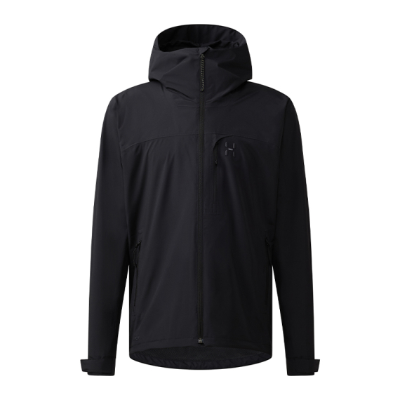 Haglöfs Ozka Proof Jacket Men True Black ryhmässä Vaatteet ja kengät / Vaatetus / Takit / Sadetakit @ Sportfiskeprylar.se (6081732C5015r)