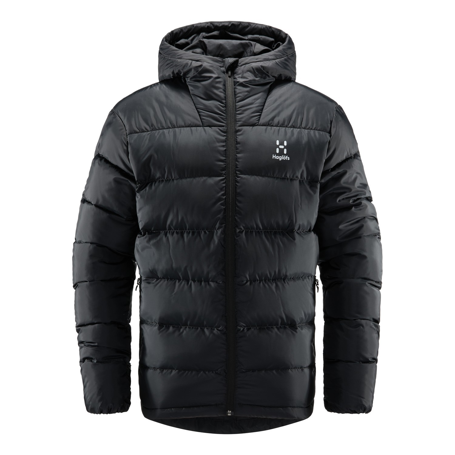 Haglöfs Bield Down II Hood Men True Black ryhmässä Vaatteet ja kengät / Vaatetus / Takit / Talvitakit @ Sportfiskeprylar.se (6082562C5015r)
