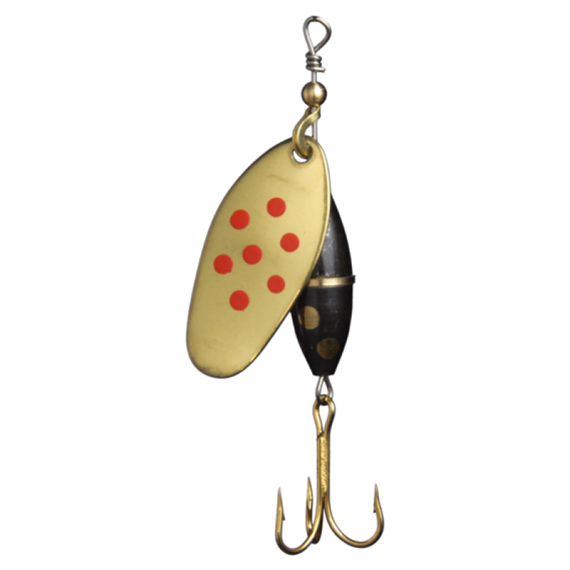 Myran Panter 10g - Gold/Red/Dotted ryhmässä Vieheet / Spinnerit / Inlinespinnare @ Sportfiskeprylar.se (6483-28)