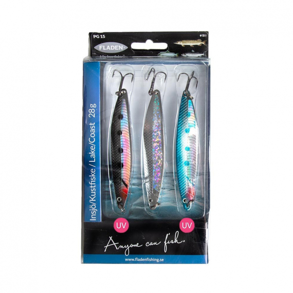 Fladen Nidingen 28g 3kpl, Black/Silver/Blue ryhmässä Vieheet / Taimenvieheet ja rannikkovaaput / Meritaimenvieheet @ Sportfiskeprylar.se (7011-TR1)