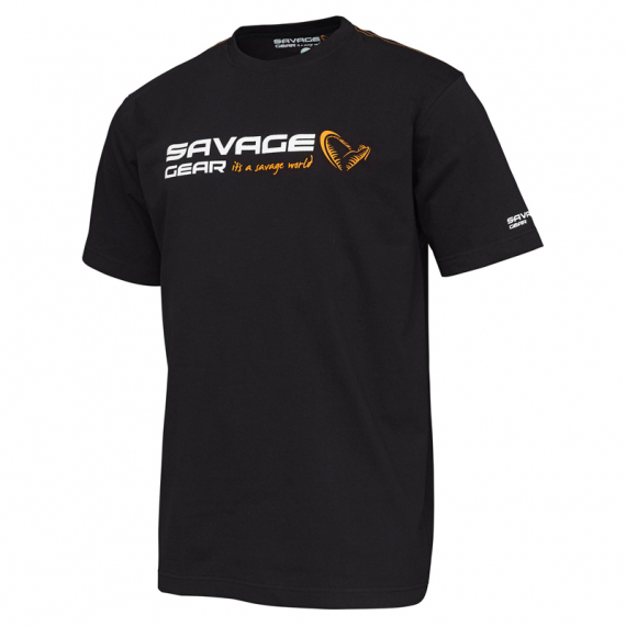 Savage Gear Signature Logo T-Shirt, Black Ink ryhmässä Vaatteet ja kengät / Vaatetus / T-paidat @ Sportfiskeprylar.se (73644r)