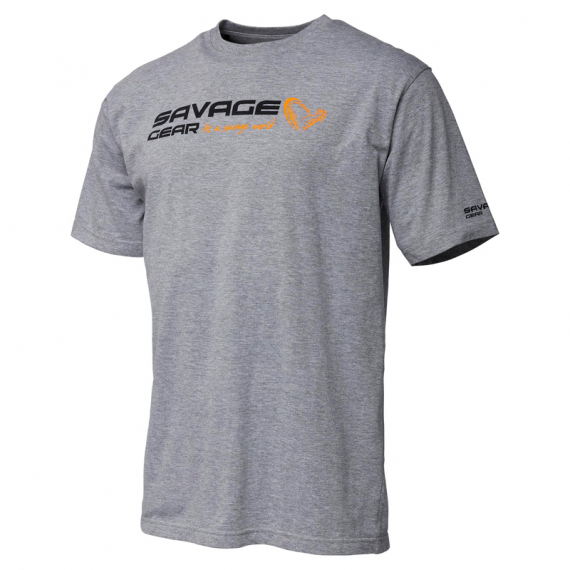 Savage Gear Signature Logo T-Shirt, Grey Melange ryhmässä Vaatteet ja kengät / Vaatetus / T-paidat @ Sportfiskeprylar.se (73649r)