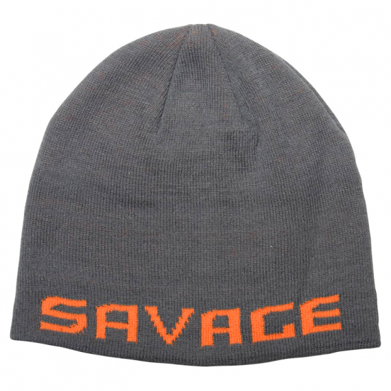 Savage Gear Logo Beanie, Rock Grey/Orange ryhmässä Vaatteet ja kengät / Lippikset ja päähineet / Lakit & pipot @ Sportfiskeprylar.se (73738)