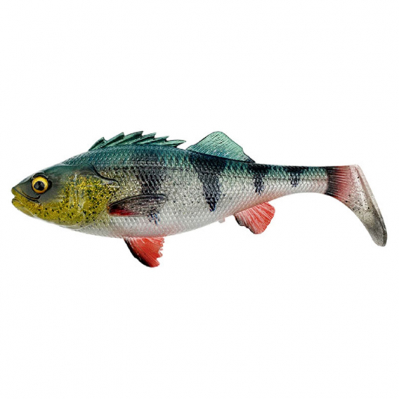 Savage Gear 4D Perch Shad (Bulk) 12.5cm 20g - Green Silver ryhmässä Vieheet / Jigit ja keinosyötit / Haukijigit @ Sportfiskeprylar.se (73958)