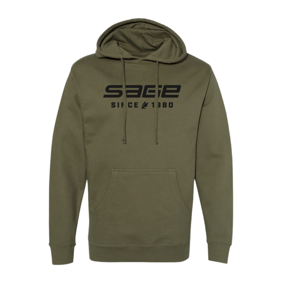 Sage Since 190 Hoody Army ryhmässä Vaatteet ja kengät / Vaatetus / Villapaidat / Hupparit @ Sportfiskeprylar.se (7470-02r)