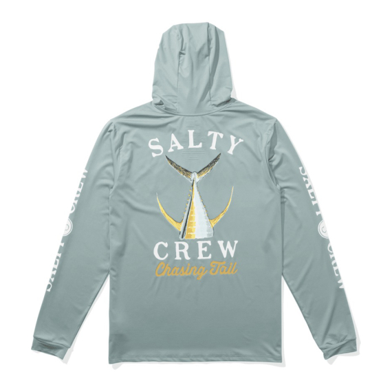 Salty Crew Tailed Hood Sunshirt Mackerel ryhmässä Vaatteet ja kengät / UV-vaatteet @ Sportfiskeprylar.se (804046512974r)