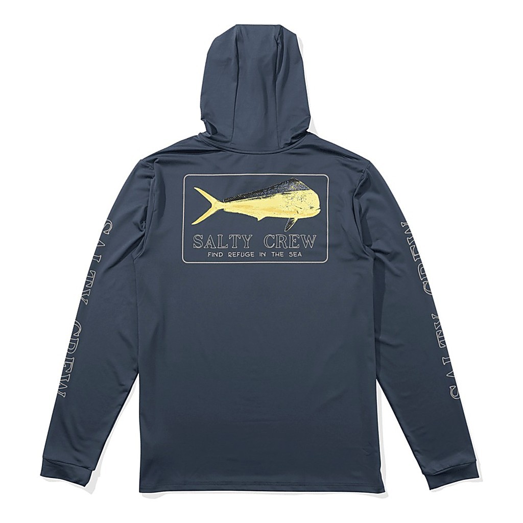 Salty Crew Golden Mahi Hood Sunshirt Blue Fin ryhmässä Vaatteet ja kengät / UV-vaatteet @ Sportfiskeprylar.se (804046513032r)