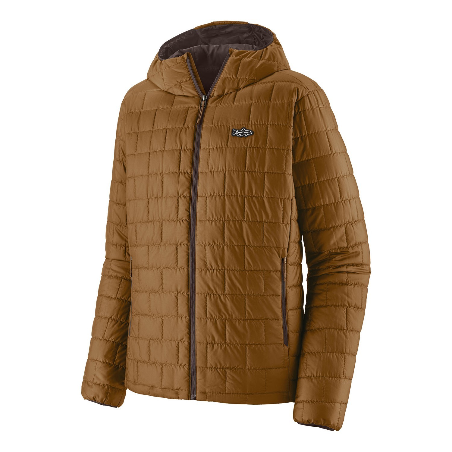 Patagonia M\'s Nano Puff Fitz Roy Trout Hoody WLFB ryhmässä Vaatteet ja kengät / Vaatetus / Takit / Untuva- ja synteettivuorilliset takit @ Sportfiskeprylar.se (84456-WLFB-XXLr)