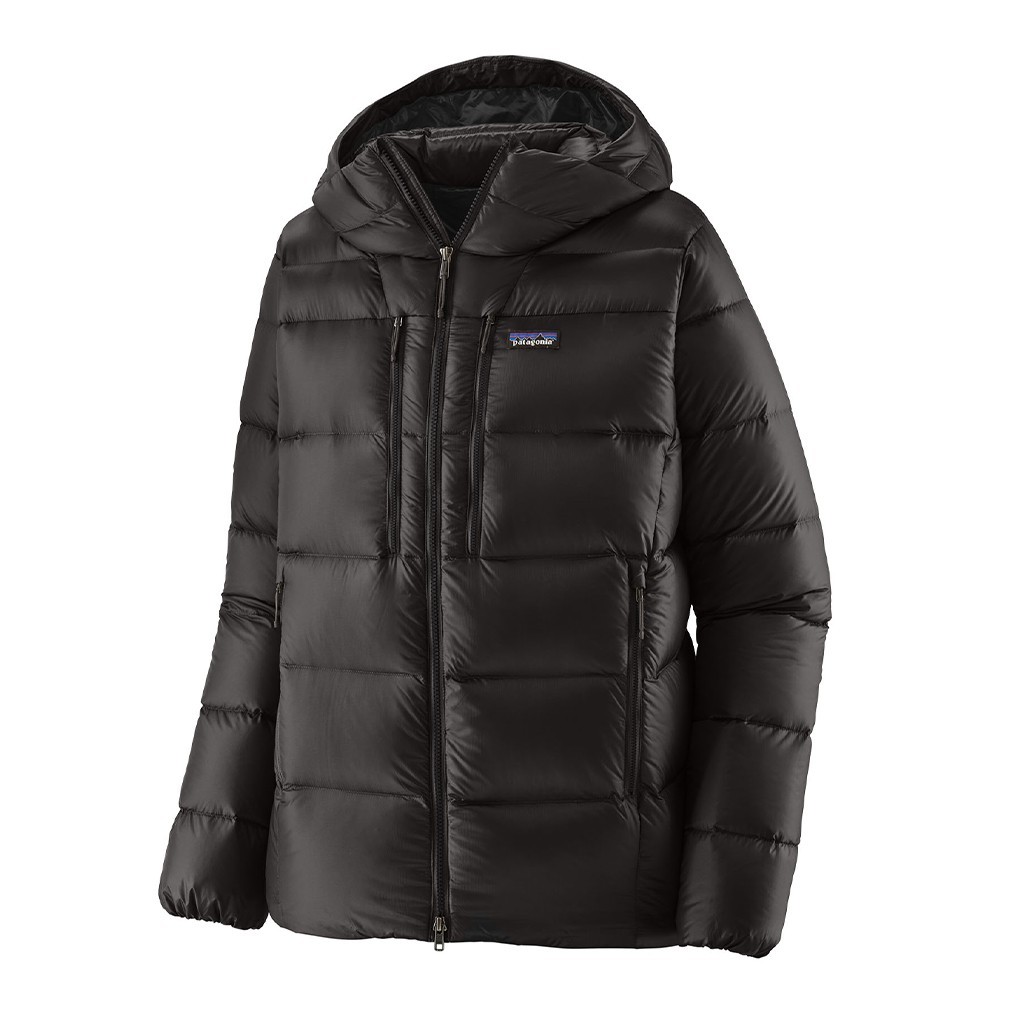 Patagonia M\'s Fitz Roy Down Hoody BLK ryhmässä Vaatteet ja kengät / Vaatetus / Takit / Untuva- ja synteettivuorilliset takit @ Sportfiskeprylar.se (85501-BLK-XLr)