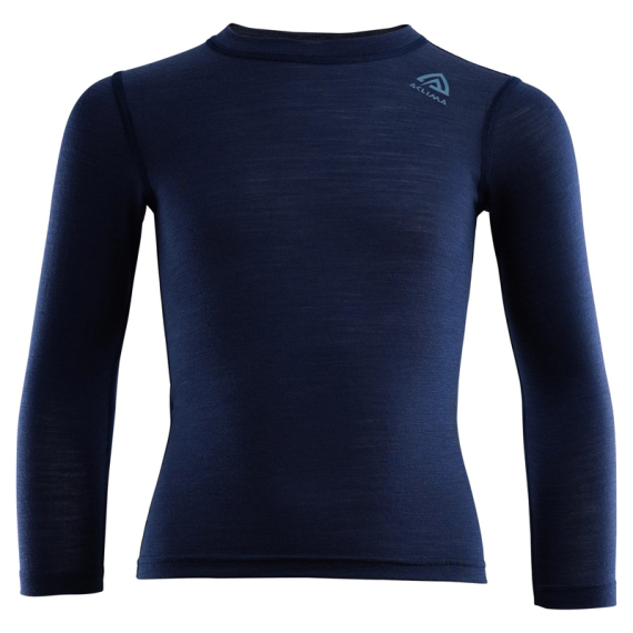 Aclima LightWool 140 Crewneck Kids Navy Blazer ryhmässä Vaatteet ja kengät / Vaatetus / Alusosat & alusvaatteet / Aluspaidat @ Sportfiskeprylar.se (90-104431r)