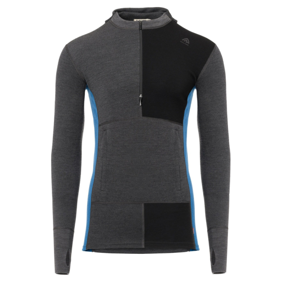 Aclima WarmWool Hoodsweater w/zip M\'s Marengo/Jet Black/Corsair ryhmässä Vaatteet ja kengät / Vaatetus / Alusosat & alusvaatteet / Aluspaidat @ Sportfiskeprylar.se (90-108795r)