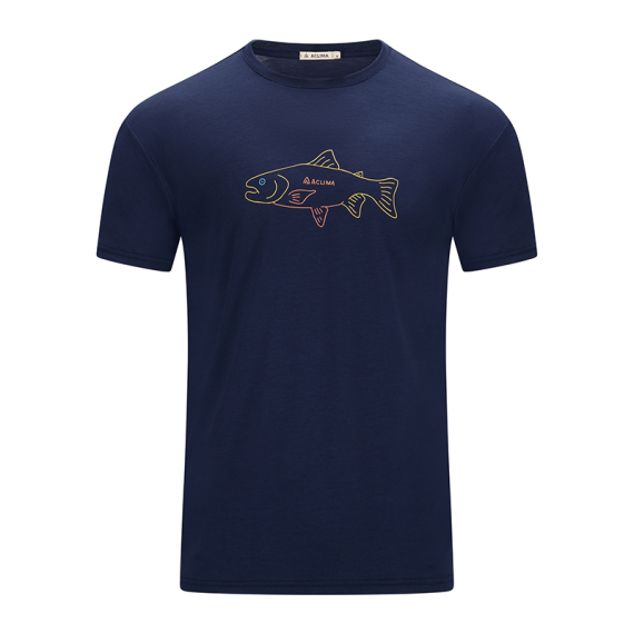 Aclima LightWool 140 Classic Tee Salmon M\'s Navy Blazer ryhmässä Vaatteet ja kengät / Vaatetus / T-paidat @ Sportfiskeprylar.se (90-111560r)