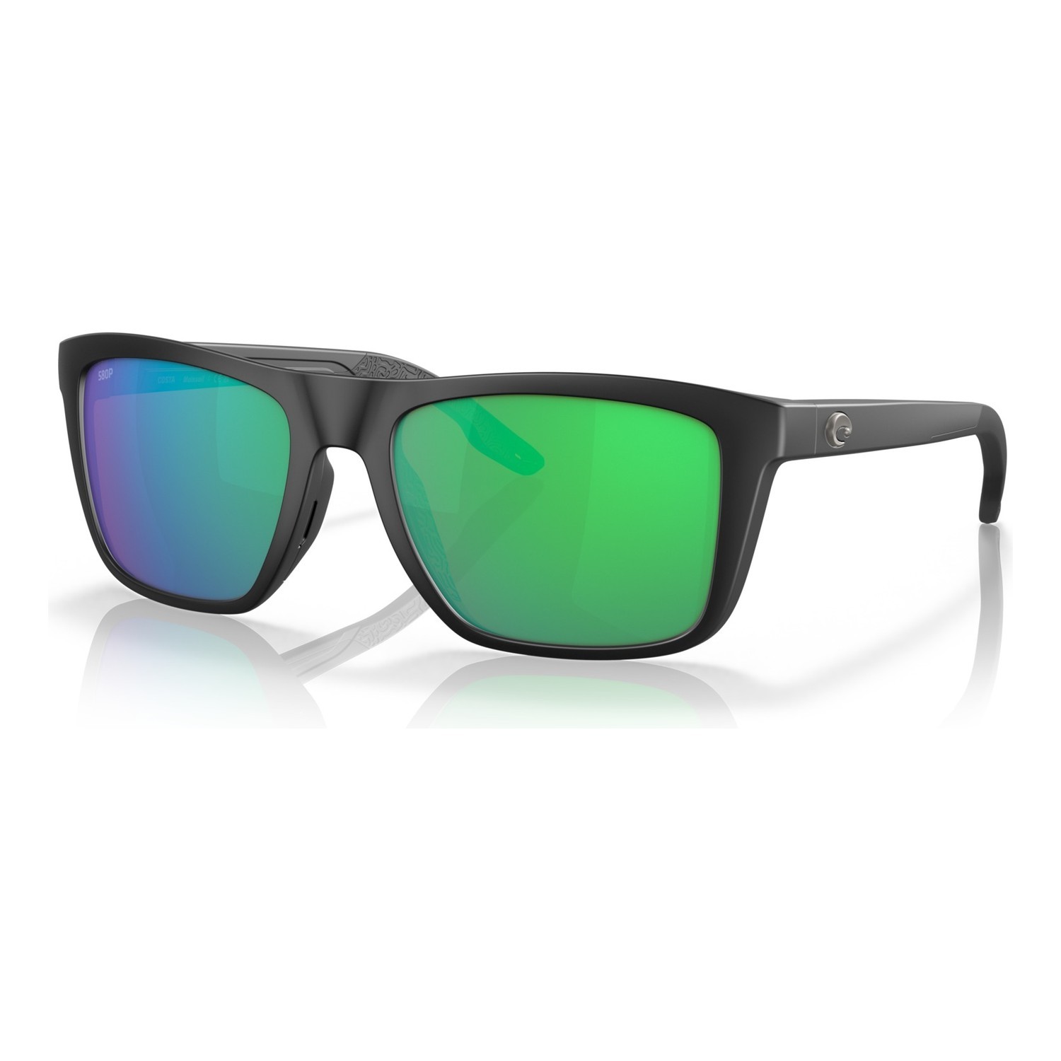 Costa Mainsail-Matte Black-Green Mirror 580P ryhmässä Vaatteet ja kengät / Silmälasit / Polarisoidut aurinkolasit @ Sportfiskeprylar.se (91070255)