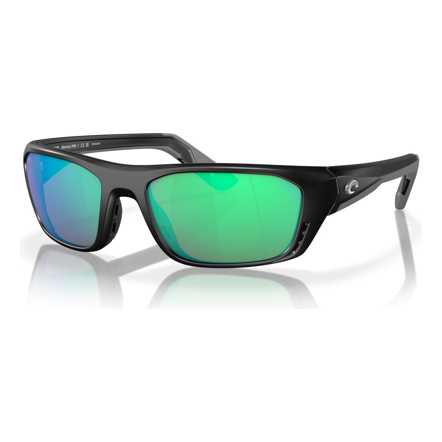 Costa Whitetip Pro-Matte Black-Green Mirror 580G ryhmässä Vaatteet ja kengät / Silmälasit / Polarisoidut aurinkolasit @ Sportfiskeprylar.se (91150257)