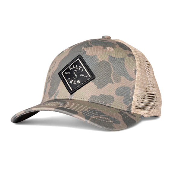 Salty Crew Sea Line Retro Trucker Sand Camo ryhmässä Vaatteet ja kengät / Lippalakit ja päähineet / Lippikset @ Sportfiskeprylar.se (9334966013516)