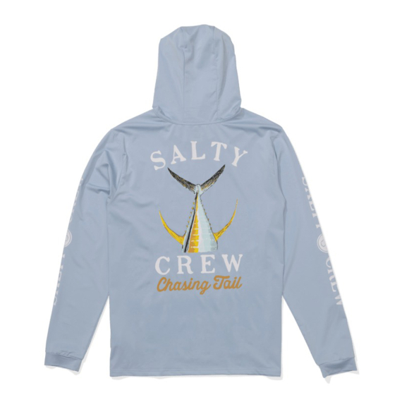 Salty Crew Tailed Hood Sunshirt Blue Fog ryhmässä Vaatteet ja kengät / UV-vaatteet @ Sportfiskeprylar.se (9334966016166r)
