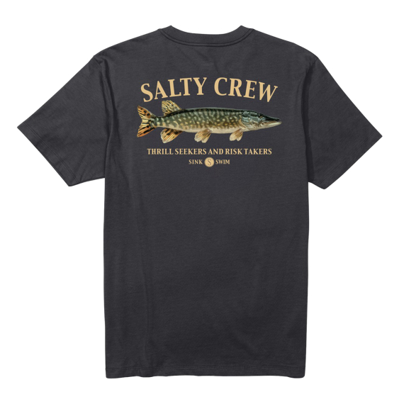Salty Crew Euro Pike S/S Tee Black ryhmässä Vaatteet ja kengät / Vaatetus / T-paidat @ Sportfiskeprylar.se (9334966199432r)