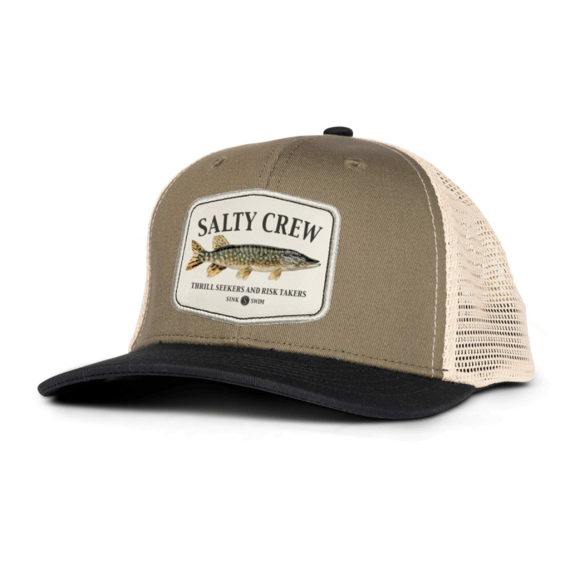 Salty Crew Euro Pike Trucker Oliveblack ryhmässä Vaatteet ja kengät / Lippalakit ja päähineet / Lippikset @ Sportfiskeprylar.se (9334966200008)