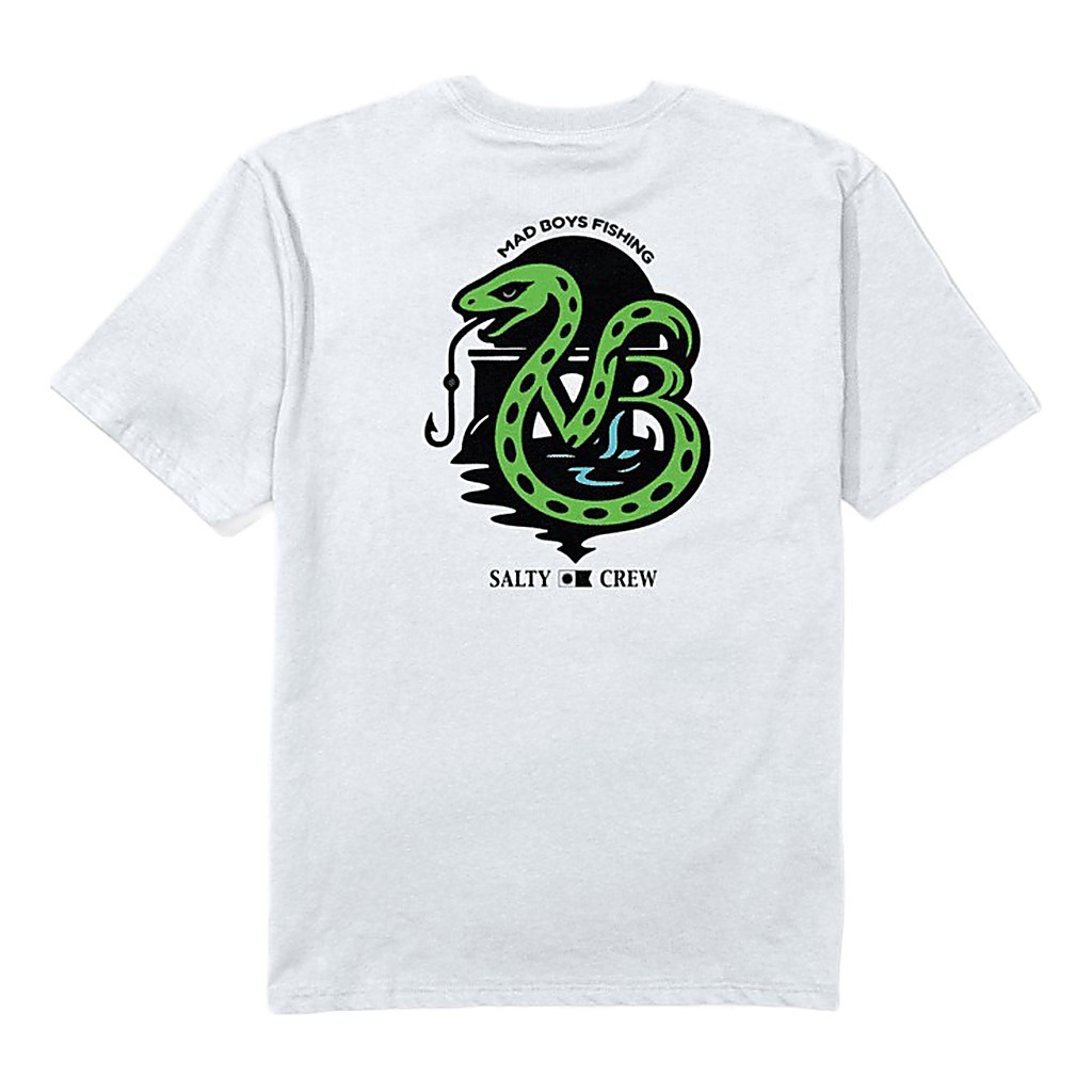 Salty Crew X Mad Boys Snake Tee White ryhmässä Vaatteet ja kengät / Vaatetus / T-paidat @ Sportfiskeprylar.se (9334966205065r)