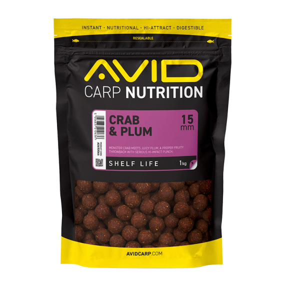 Avid Crab & Plum Boilies - 1kg ryhmässä Vieheet / Boiliet, Hook-syötit & Mäski @ Sportfiskeprylar.se (A0650066r)