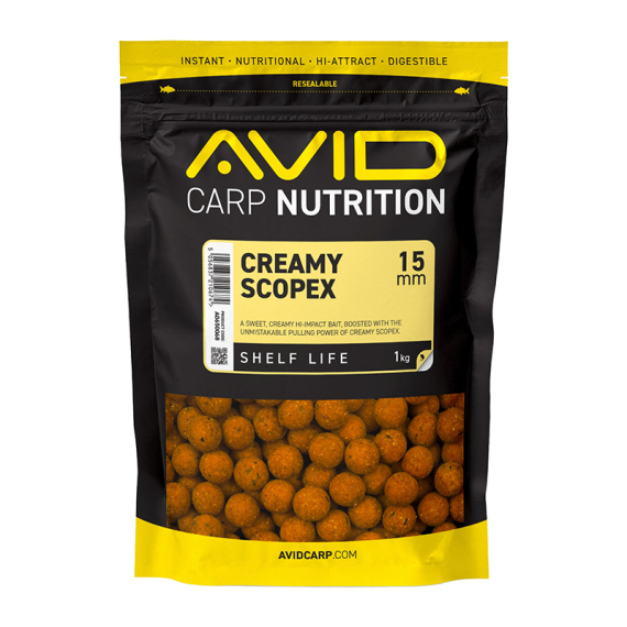 Avid Creamy Scopex Boilies - 1kg ryhmässä Vieheet / Boiliet, Hook-syötit & Mäski @ Sportfiskeprylar.se (A0650068r)