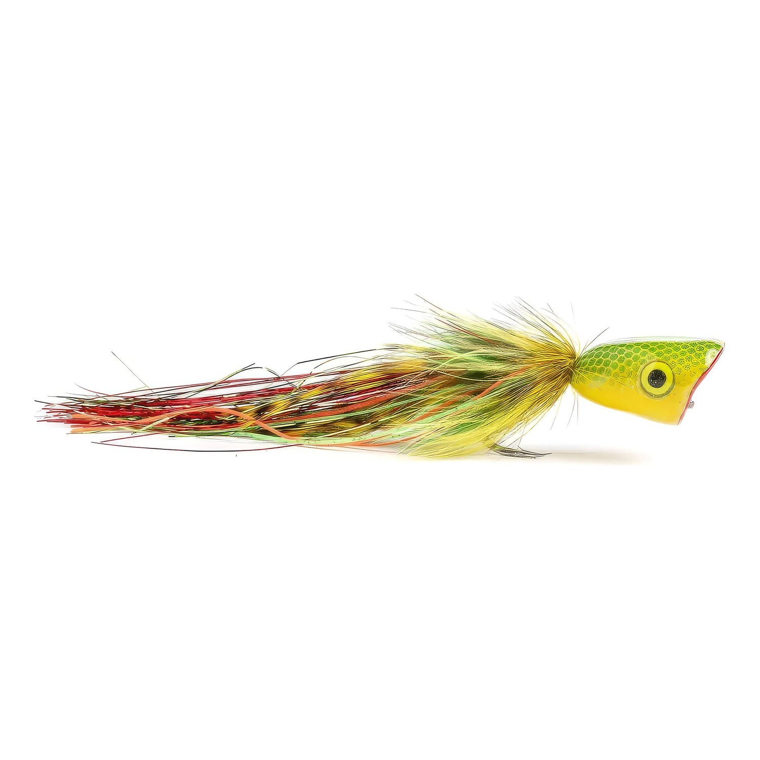 Vision Pike - Surface Seducer Double Popper Green/Yellow fly #6/0 ryhmässä Vieheet / Perhot / Haukiperhot @ Sportfiskeprylar.se (A168606398-60)