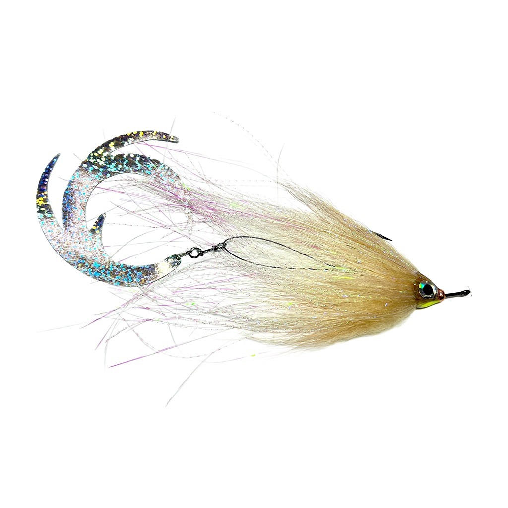 Vision Pike - Jig Dragontail Natural Brown & White fly #4/0 ryhmässä Vieheet / Perhot / Haukiperhot @ Sportfiskeprylar.se (A276900055-40)