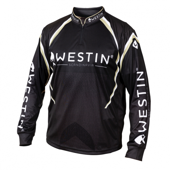 Westin LS Tournament Shirt Black/Grey ryhmässä Vaatteet ja kengät / Vaatetus / Villapaidat @ Sportfiskeprylar.se (A72-507-Sr)