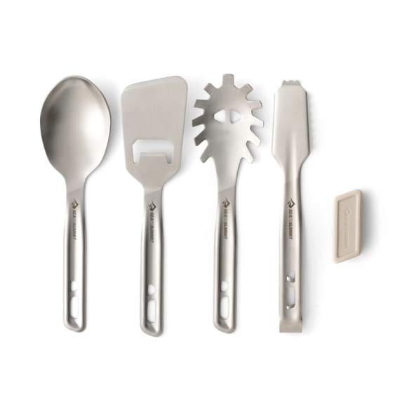 Sea To Summit Detour Stainless Steel Utensil Set 4pcs ryhmässä Retkeily / ulkoilu / Retkikeittiöt & keittiövälineet / Keittiötarvikkeet @ Sportfiskeprylar.se (ACK036021-121804)