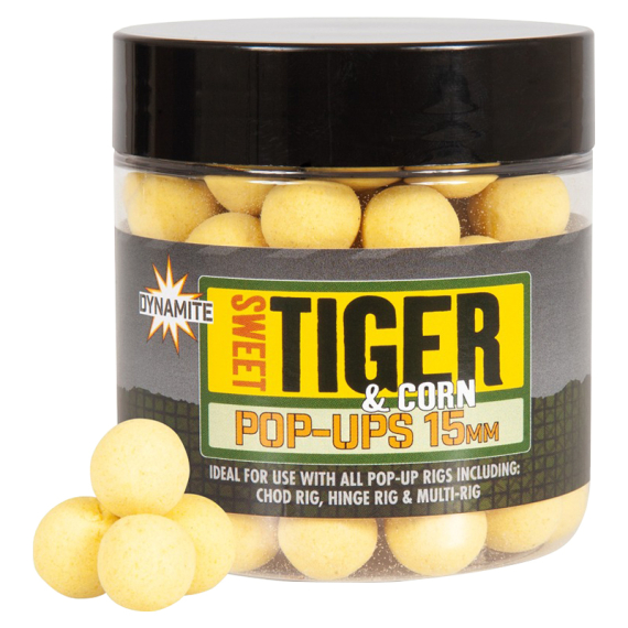 Dynamite Baits Big Fish Sweet Tiger & Corn Pop-ups 15mm ryhmässä Vieheet / Boiliet, Hook-syötit & Mäski / Pop up -syötit @ Sportfiskeprylar.se (ADY041015)