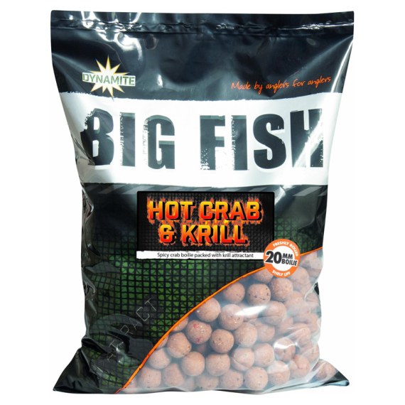 Dynamite Baits Big Fish Hot Crab & Krill Boilies 1,8kg ryhmässä Uistimet / vieheet / Boiliet, Hook-syötit & Mäski / Boiliet @ Sportfiskeprylar.se (ADY041642r)