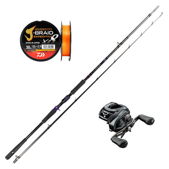 Daiwa Prorex Ags Baitcast 8\'4\'\' 170g Big Rubber Combo ryhmässä Kalastussetit / Heittokalastussetit / Hyrräkelasetit Hauki @ Sportfiskeprylar.se (AGSBIGRUBBERTATULASET)