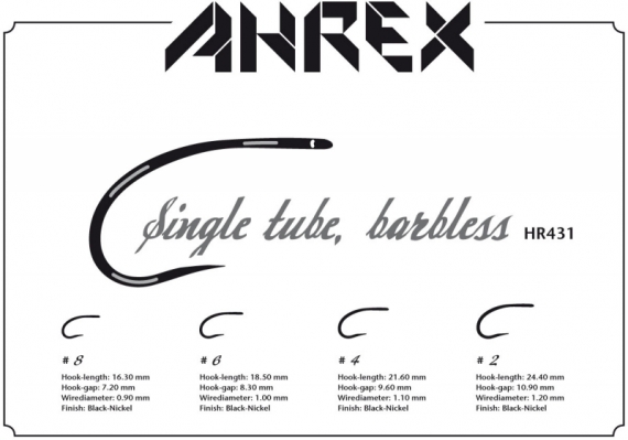 Ahrex HR431 - Tube Single Barbless #6 ryhmässä Koukut & Tarvikkeet / Perhonsidonta / Perhonsidonta materiaali / Koukkutuubit @ Sportfiskeprylar.se (AHR431-6)