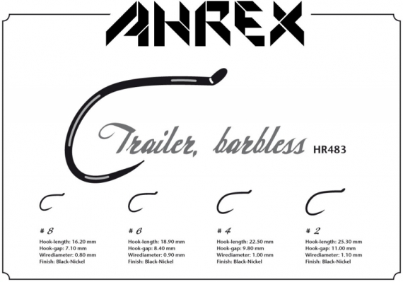 Ahrex HR483 - Trailer Hook Barbless #6 ryhmässä Koukut & Tarvikkeet / Koukut / Perhonsidontakoukut @ Sportfiskeprylar.se (AHR483-6)