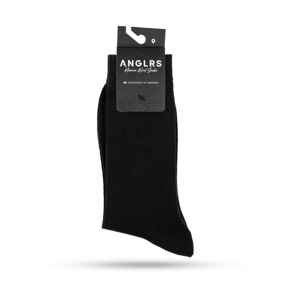 Anglrs Merino Wool Socks Black 41-46 1-pack ryhmässä Vaatteet ja kengät / Vaatetus / Alusosat & alusvaatteet / Sukat @ Sportfiskeprylar.se (AMWB41461)