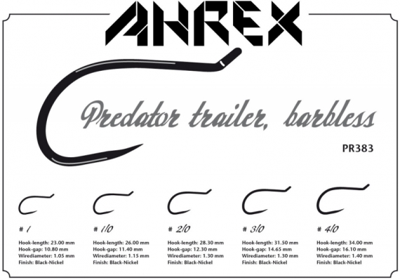 Ahrex PR383 - Predator Trailer Hook, Barbless #2/0 ryhmässä Koukut & Tarvikkeet / Koukut / Perhonsidontakoukut @ Sportfiskeprylar.se (APR383-2_0)
