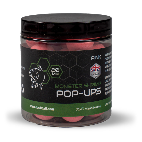 Nash Monster Shrimp Pop Ups ryhmässä Vieheet / Boiliet, Hook-syötit & Mäski / Pop up -syötit @ Sportfiskeprylar.se (B6526-TPr)