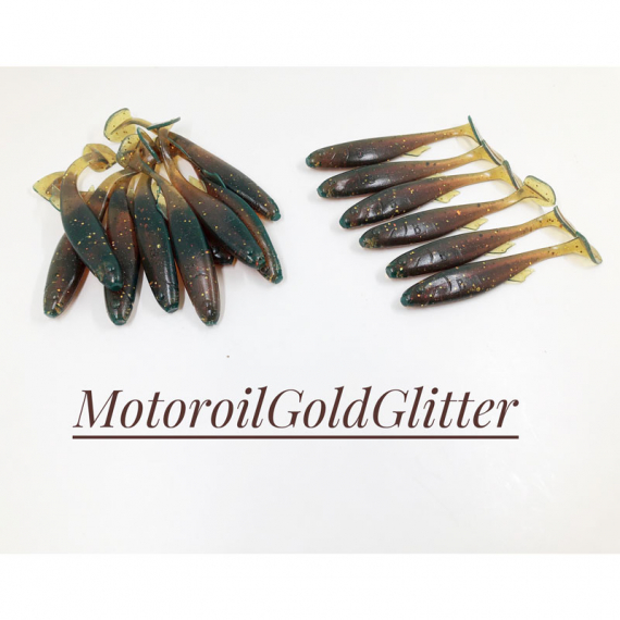 Boni Baits Mini Happy 8,5cm (Bulk) - Motoroil Gold Glitter ryhmässä Uistimet / vieheet / Käsintehty vieheet @ Sportfiskeprylar.se (BBMH5)